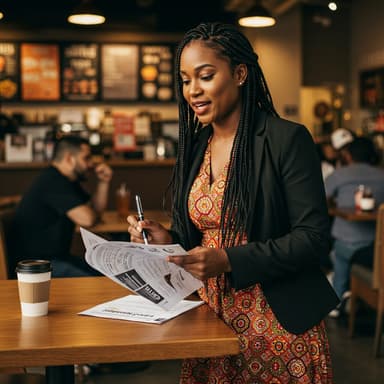 A sales representative practicing their pitch